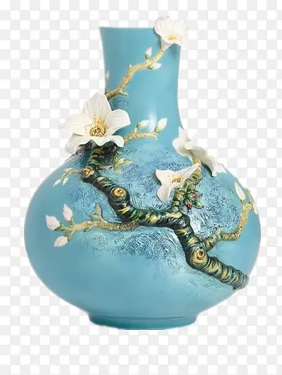 漂亮的蓝色花瓶