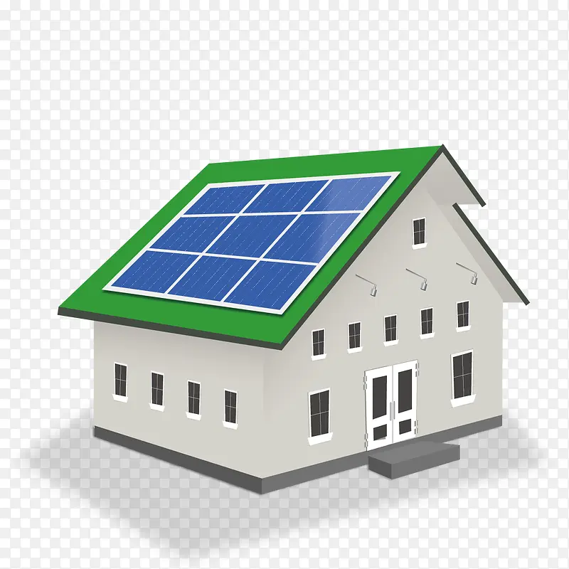 安装太阳能的小房子