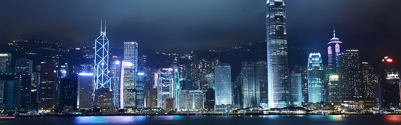 唯美大气都市夜景建筑群海报背景