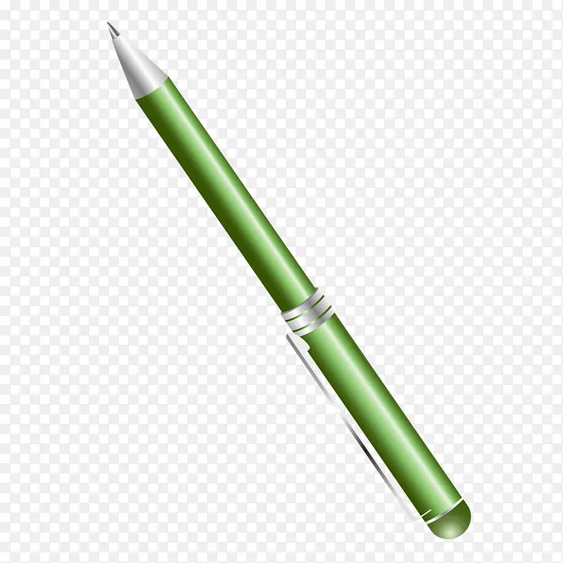 手绘绿色圆珠笔