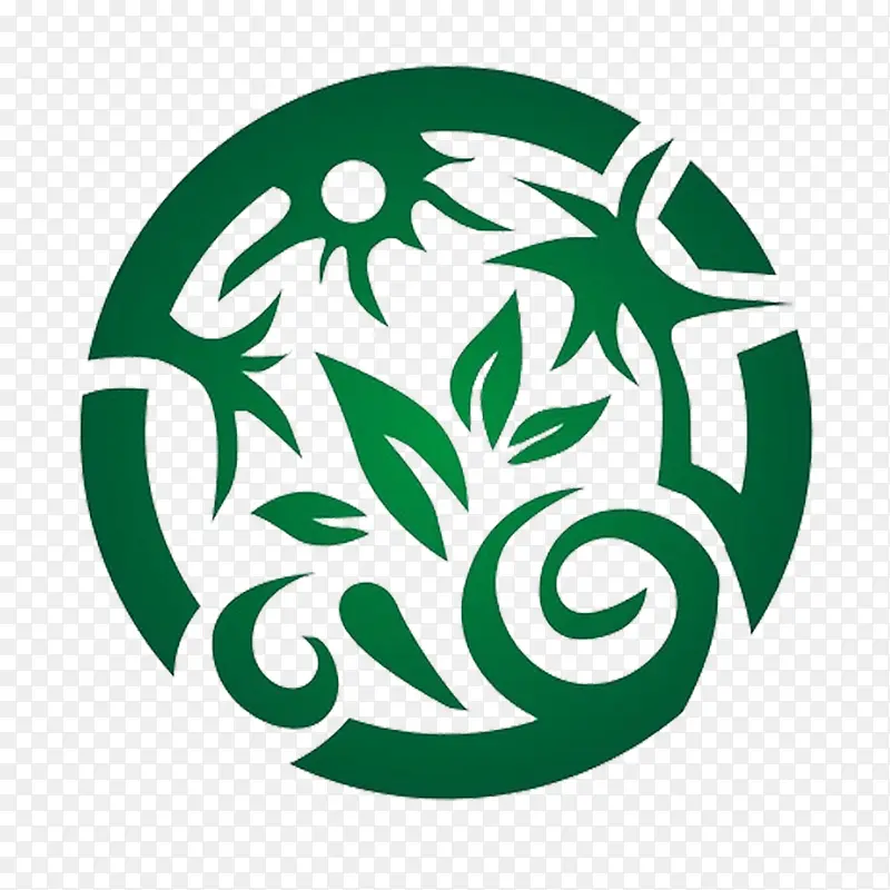 圆形树叶有趣简约园林logo