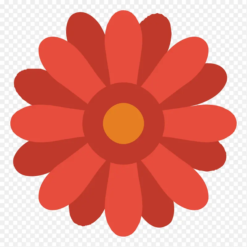 红色扁平化科技花朵
