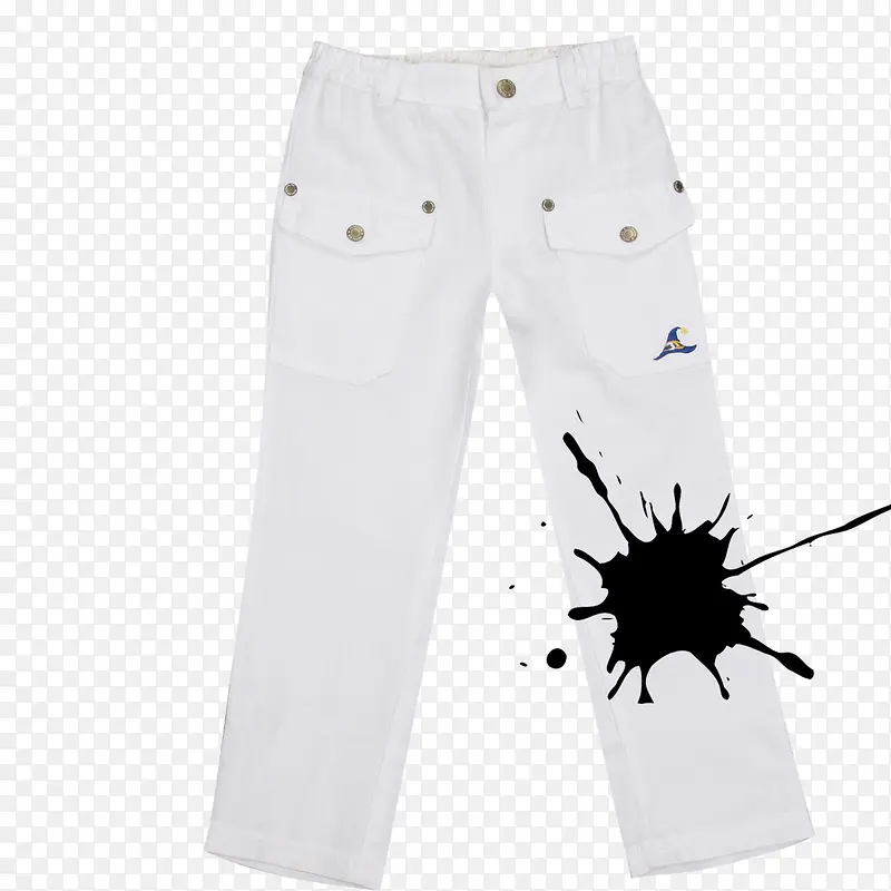 白色裤子立体自然脏衣服