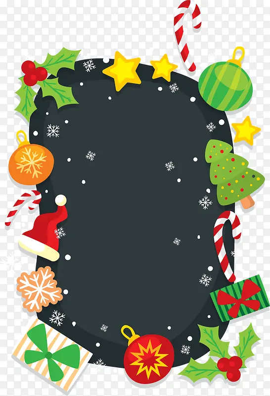 冬季圣诞节黑板背景