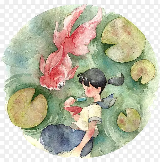 荷塘里的金鱼