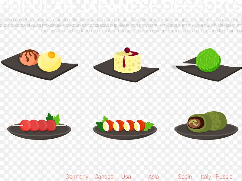 日本流行的甜点图片矢量素材