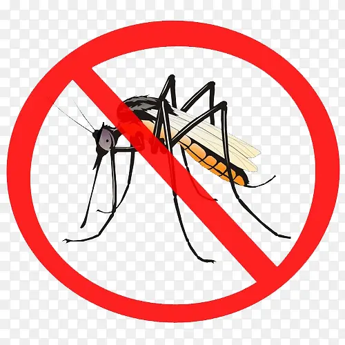 红色禁止蚊子图标设计免抠