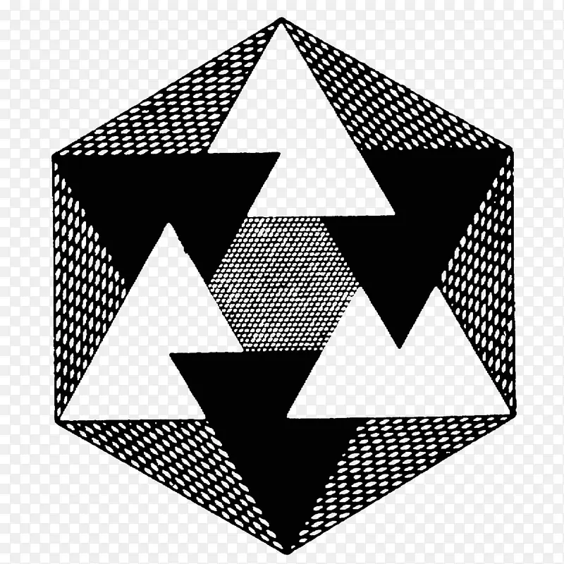 现代黑白风格六边形效果元素