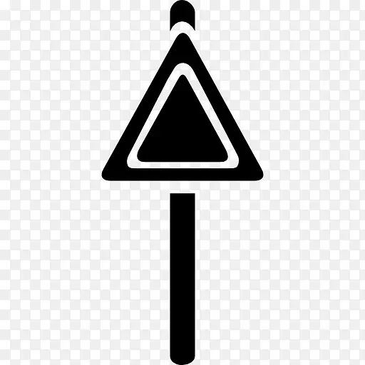 三角形交通信号杆上的图标