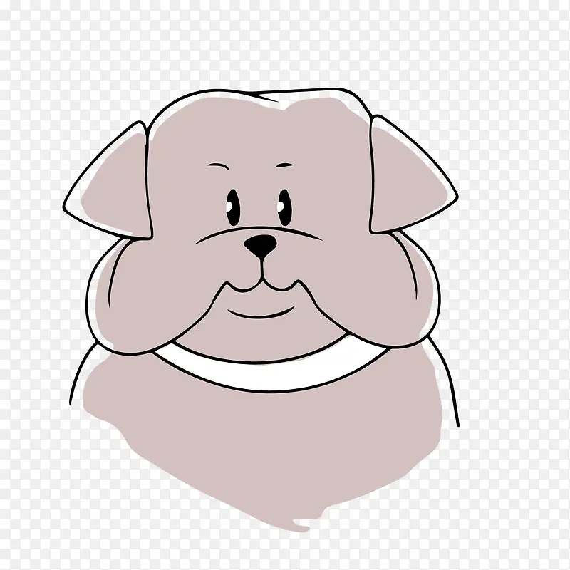 卡通宠物狗头像矢量图