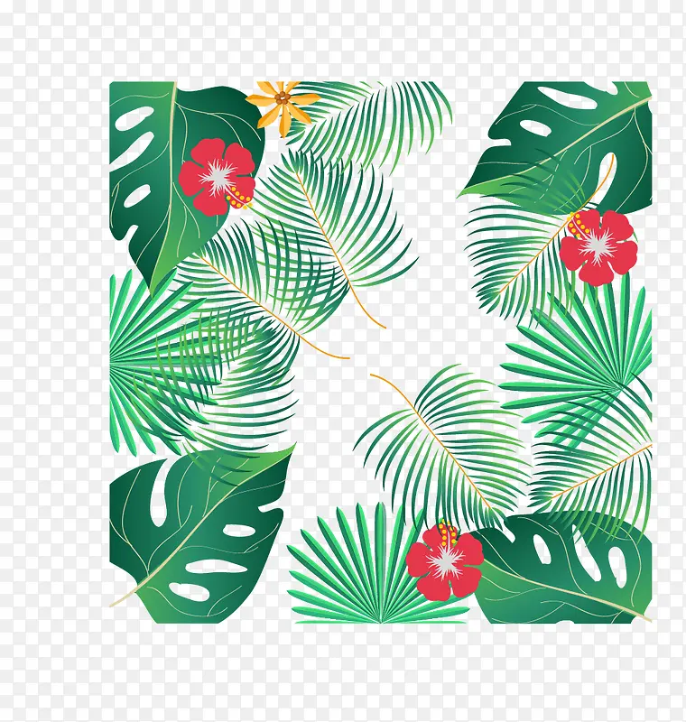 矢量叶片边框