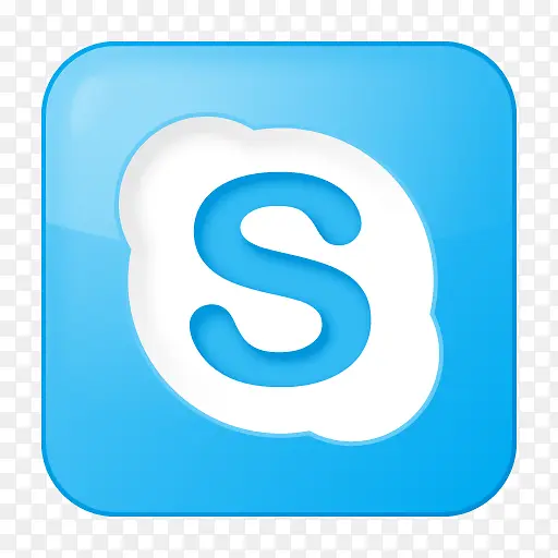 社会Skype箱蓝色社会书签图标