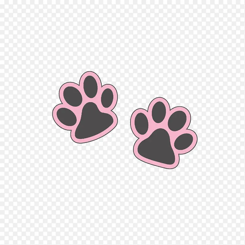 粉色黑色猫的爪印