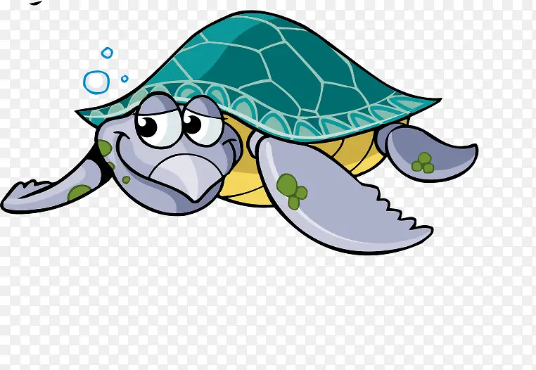 卡通乌龟泡海龟正