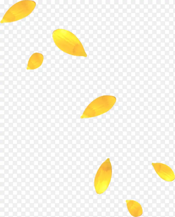 黄色花瓣飘落png元素