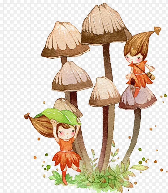 夏季小清新蘑菇小女孩