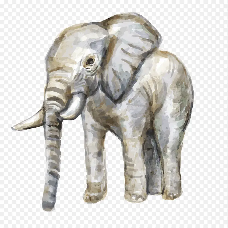油画手绘大象可爱动物手绘下载