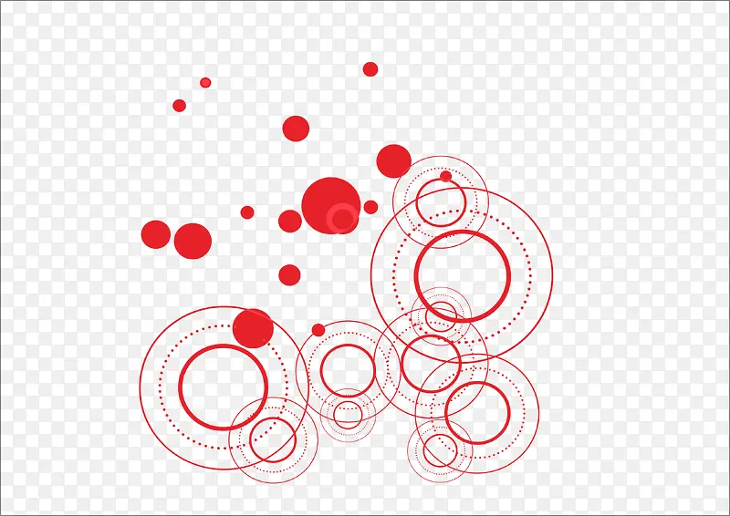 矢量红色圆圈组合