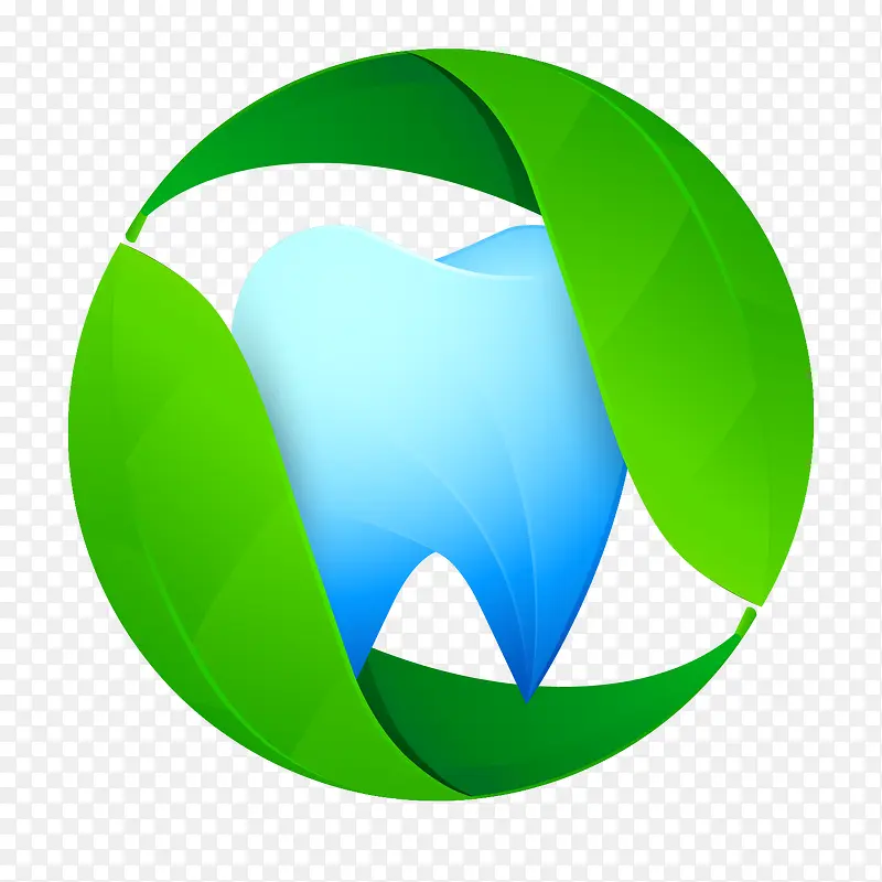 绿色环绕的牙齿logo图片