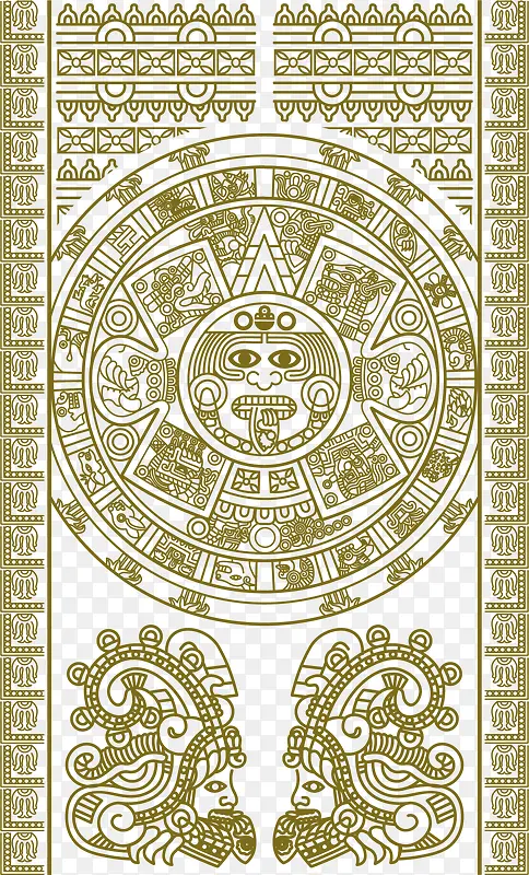 矢量玛雅民族文化图腾