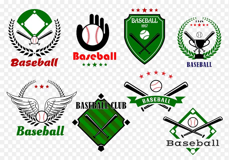绿色棒球标志设计