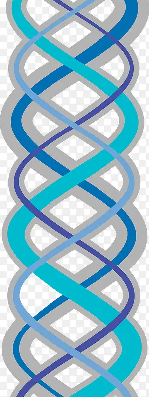 蓝色矢量基因链图形