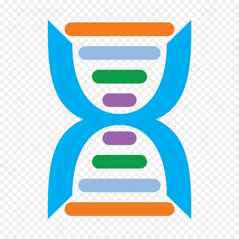 可爱彩色简约DNA图形