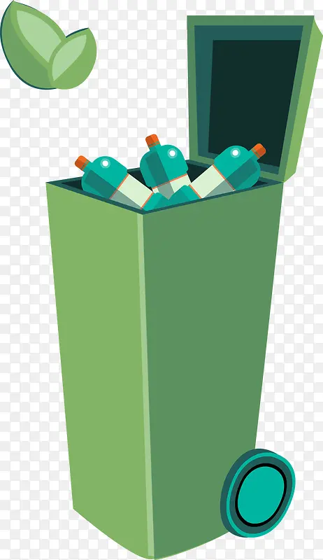 绿色回收垃圾桶图