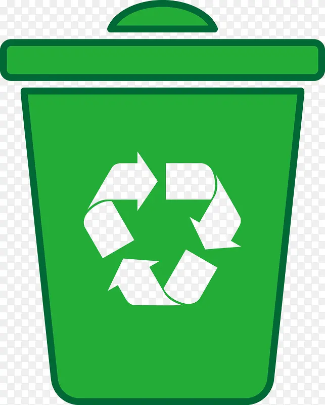 绿色矢量回收垃圾桶