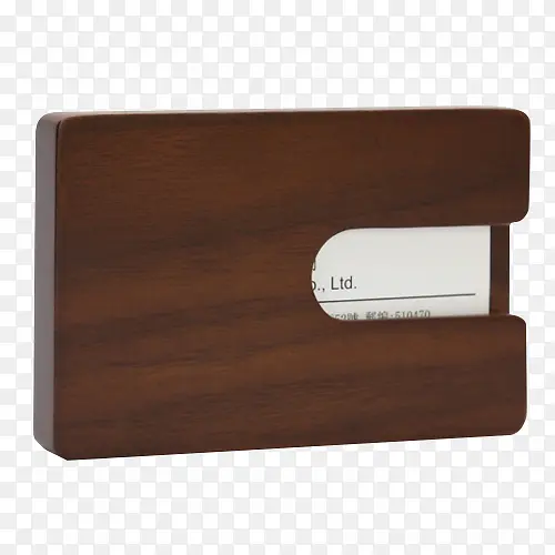 棕色木质名片盒名片夹名片册实物
