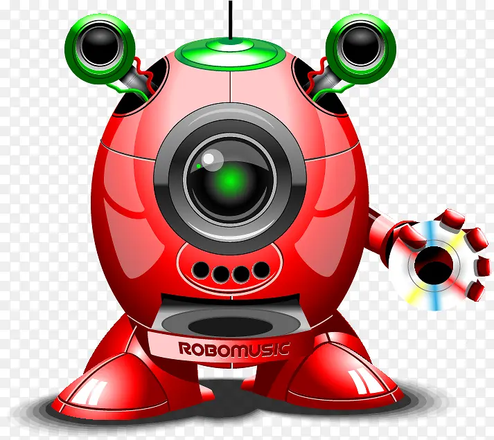 红色音乐机器人
