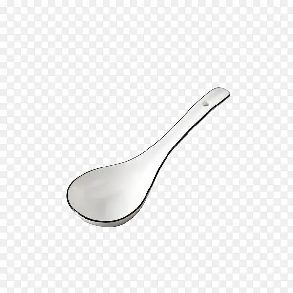 长柄勺子陶瓷勺创意纯白色
