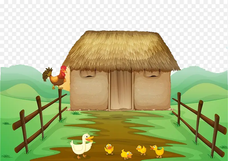房子和鸭子和鸡