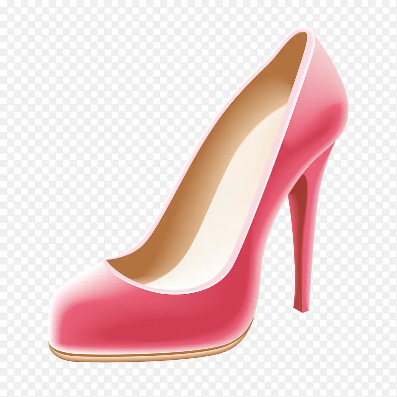 卡通粉红色女性高跟鞋设计