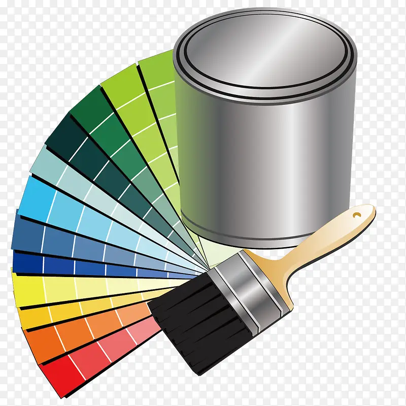 色板和油漆桶