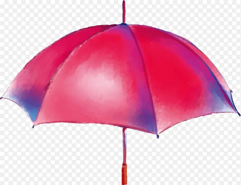 红色水彩雨伞