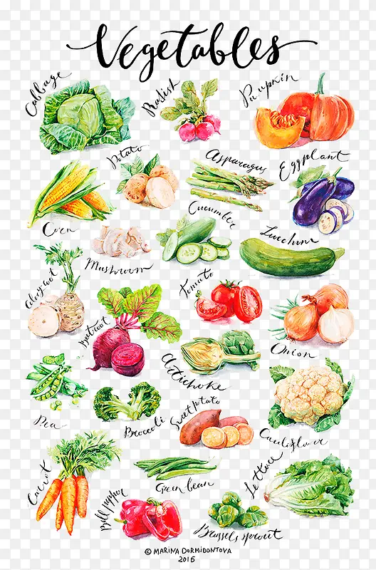 彩绘蔬菜水果瓜果图案