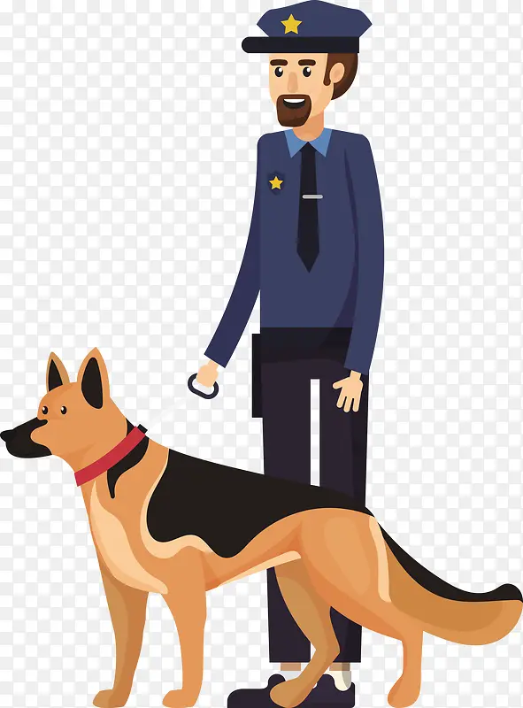 矢量警察与警犬下载