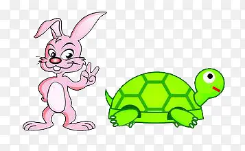 卡通兔子乌龟