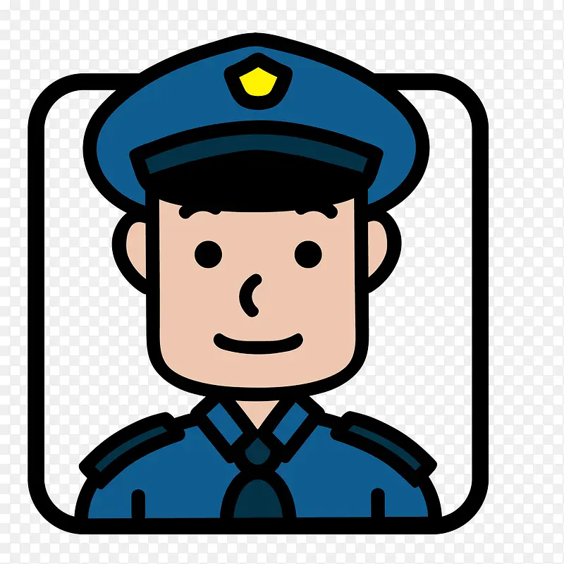 卡通警察人物设计矢量图