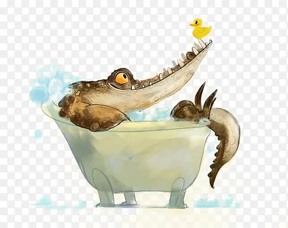 洗澡的鳄鱼