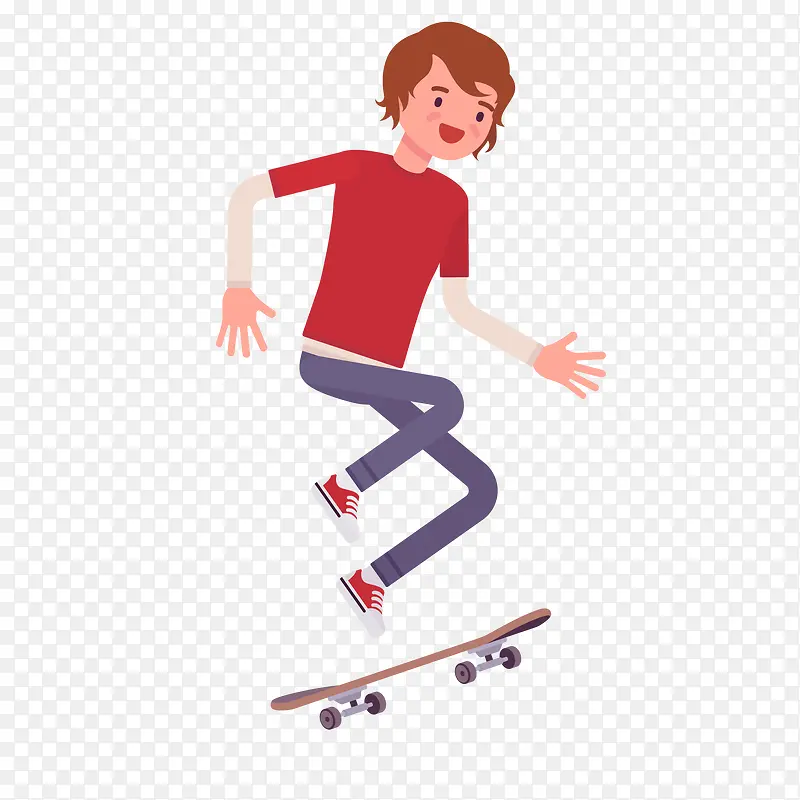 玩滑板的人物设计