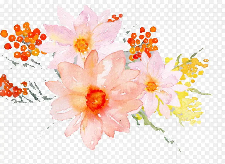 手绘花卉图案