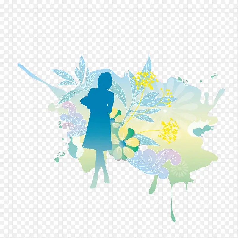 花丛中的优雅女子