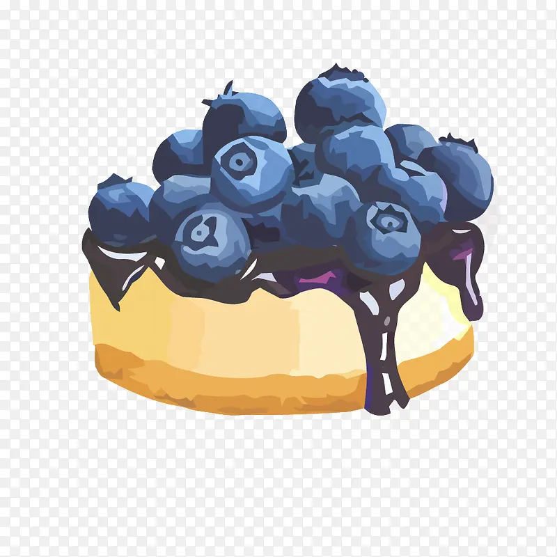 矢量蓝莓果酱蛋糕素材