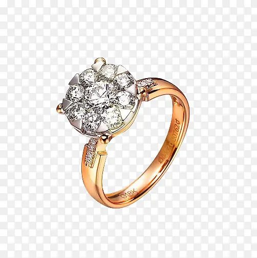 奢华玫瑰金钻石戒指