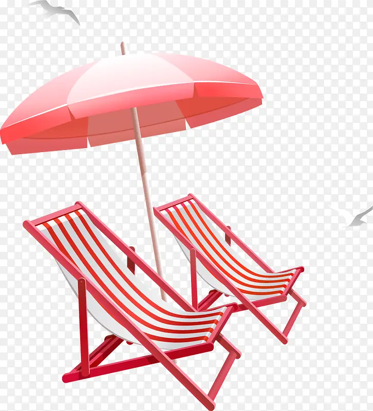 夏日防晒伞沙滩椅