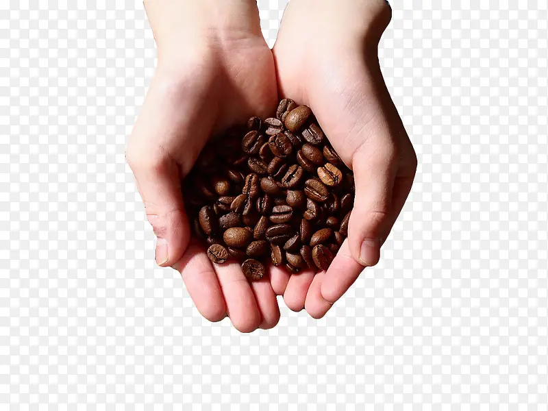 手捧咖啡豆