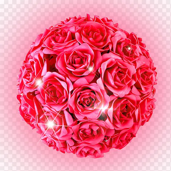 粉红花球