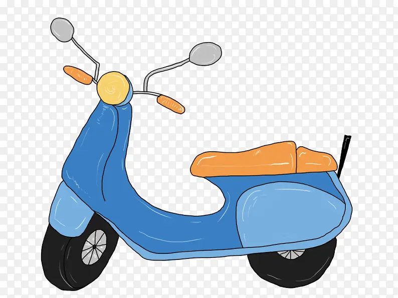 蓝色电动摩托车素材图片